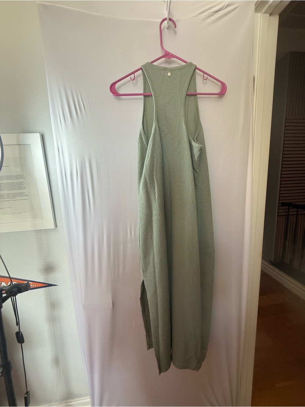 Fabletics Sage Green Ribbed Racerback Maxi Dress M - Picture 5 of 5